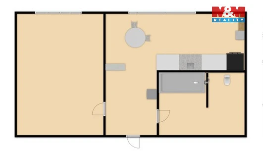 Pronájem bytu 1+1, Žatec, Javorová, 34 m2