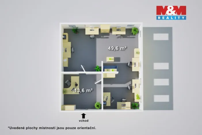 Pronájem kanceláře, Ústí nad Labem - Klíše, V Zahrádkách, 63 m2
