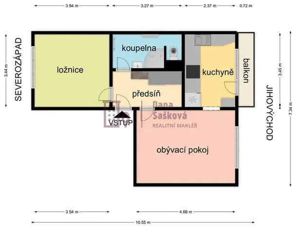 Pronájem bytu 2+1, Jindřichův Hradec, sídliště U Nádraží, 50 m2