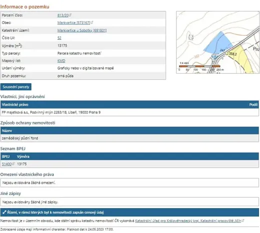 Prodej pole, Markvartice, 80011 m2