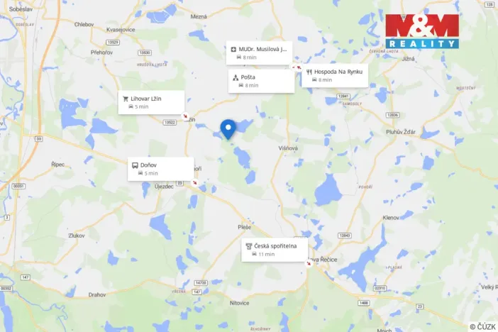 Prodej lesa, Dírná, 6834 m2