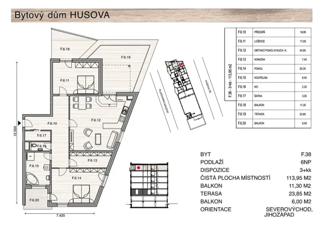 Prodej bytu 3+kk, České Budějovice, Plukovníka Malého, 114 m2