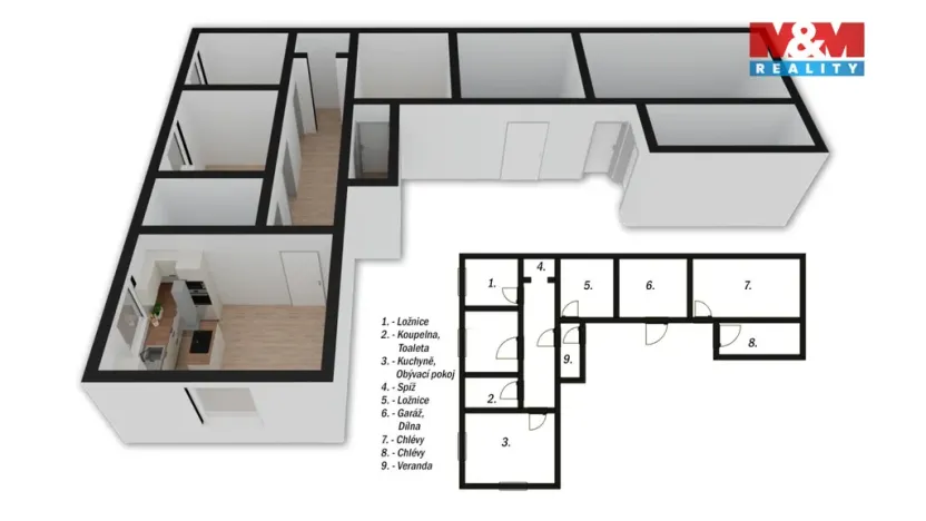 Prodej zemědělské usedlosti, Popovice - Mladovice, 100 m2
