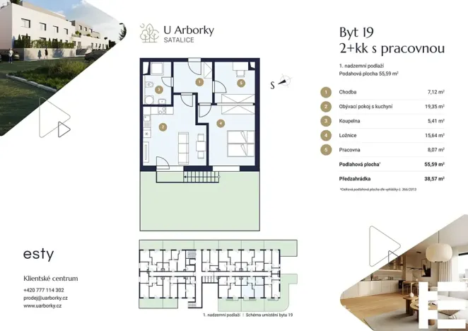 Prodej bytu 3+kk, Praha - Satalice, Za Novákovou zahradou, 59 m2