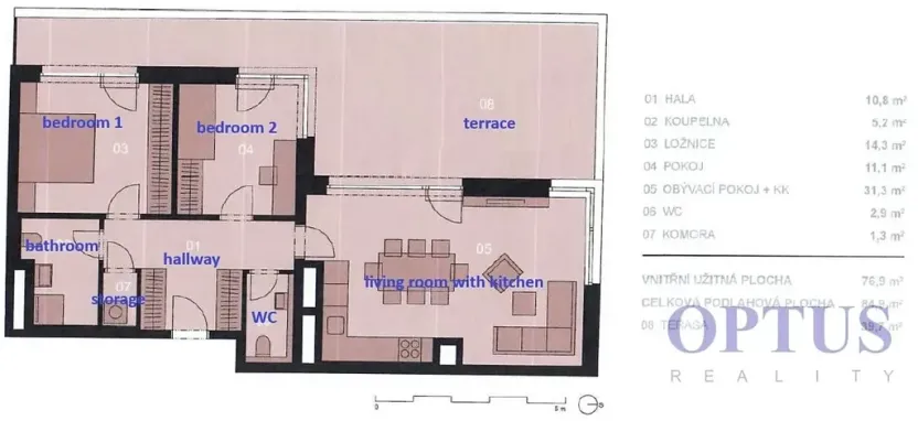 Pronájem bytu 3+kk, Praha - Stodůlky, Armády, 85 m2
