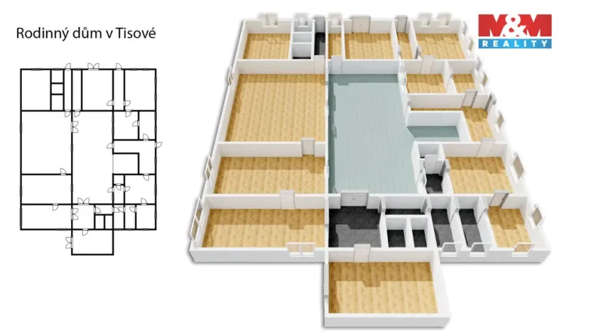 Pronájem rodinného domu, Tisová, 480 m2