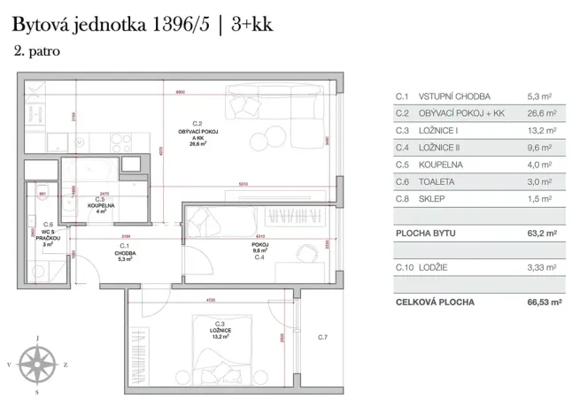 Prodej bytu 3+kk, Praha - Chodov, Ke Kateřinkám, 67 m2