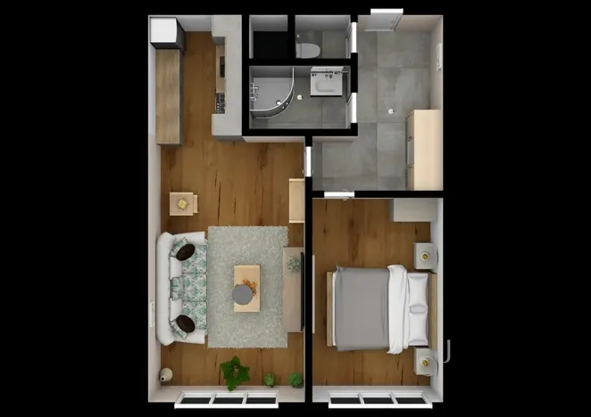 Pronájem bytu 2+kk, Praha - Komořany, Na Komořsku, 43 m2