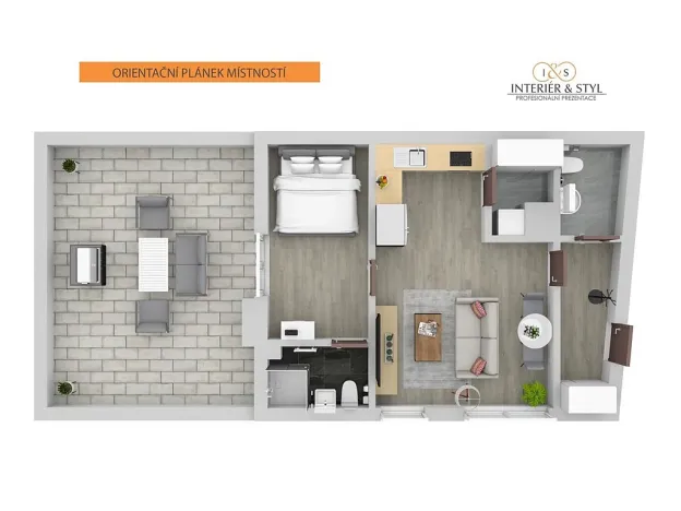 Pronájem bytu 2+kk, Praha, Plzeňská, 48 m2