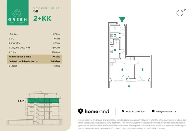 Prodej bytu 2+kk, Mladá Boleslav, 51 m2