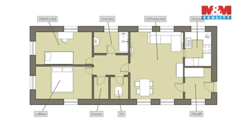 Pronájem bytu 3+1, Čížkrajice, 82 m2