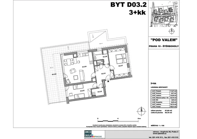 Pronájem bytu 3+kk, Praha - Štěrboholy, Laudonova, 139 m2