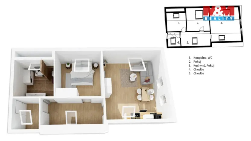 Prodej bytu 2+kk, Bělá pod Bezdězem, Zámecká, 68 m2
