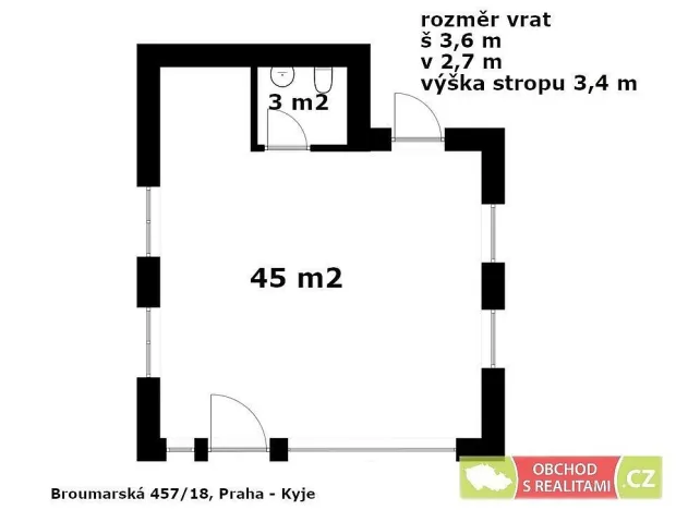 Pronájem výrobních prostor, Praha, Broumarská, 48 m2