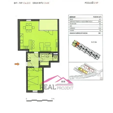 Prodej bytu 2+kk, Brno, Markůvky, 58 m2