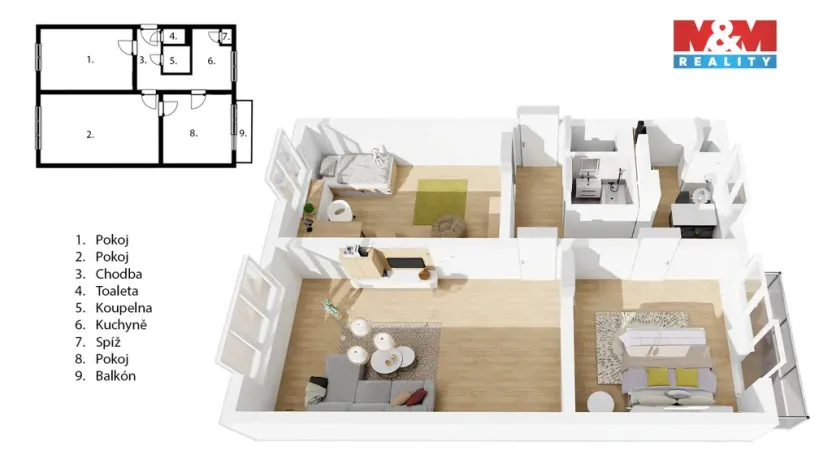 Prodej bytu 3+1, Havířov - Podlesí, Družstevnická, 69 m2