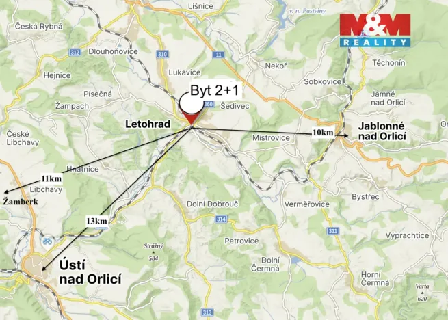 Pronájem bytu 2+1, Letohrad, Jilemnického, 70 m2