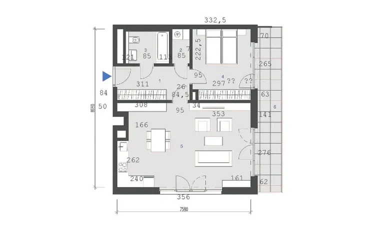 Pronájem bytu 2+kk, Praha - Hodkovičky, V náklích, 68 m2