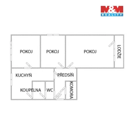 Prodej bytu 3+1, Bílina - Teplické Předměstí, Sídliště Za Chlumem, 65 m2