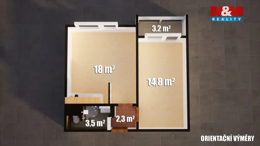 Prodej bytu 2+kk, Děčín - Děčín XXXII-Boletice nad Labem, Čsl. partyzánů, 41 m2