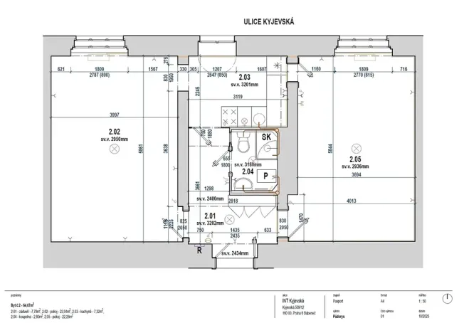Prodej bytu 2+1, Praha - Bubeneč, Kyjevská, 63 m2