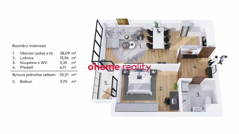 Prodej bytu 2+kk, Olomouc, Edvarda Beneše, 56 m2