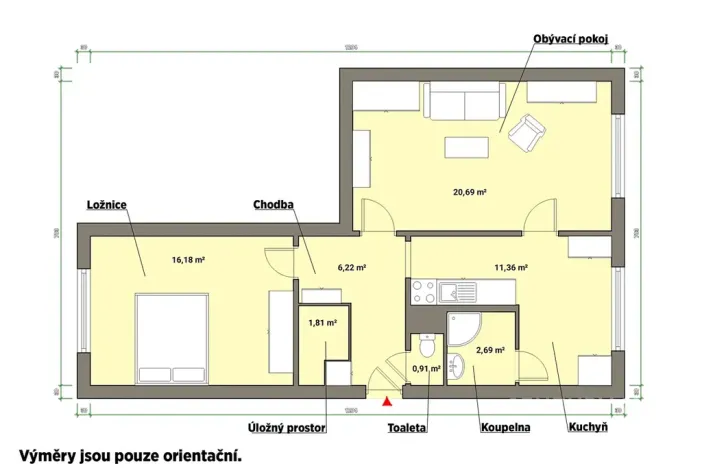 Prodej bytu 2+1, Aš, Hlavní, 59 m2
