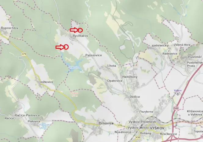 Prodej lesa, Vyškov, 1783 m2