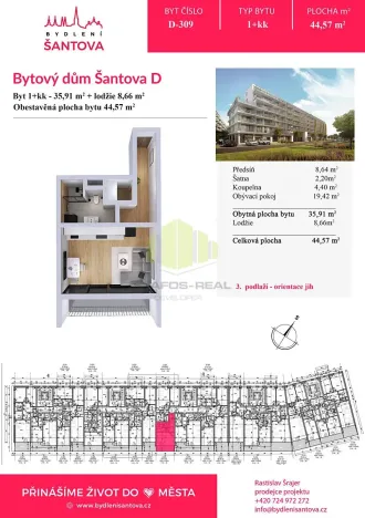 Pronájem bytu 1+kk, Olomouc, Camilla Sitteho, 35 m2