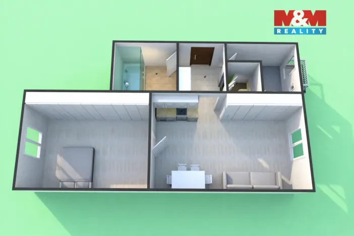 Prodej bytu 2+kk, Praha - Holešovice, V háji, 49 m2