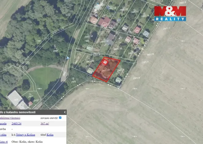Prodej zahrady, Kolín - Štítary, 367 m2