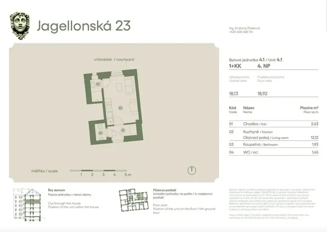 Prodej bytu 2+kk, Praha - Žižkov, Jagellonská, 60 m2