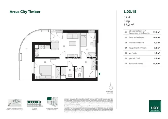 Prodej bytu 3+kk, Praha - Stodůlky, Nekonečného, 57 m2