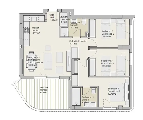 Prodej bytu 3+kk, Torre del Mar, Španělsko, 60 m2