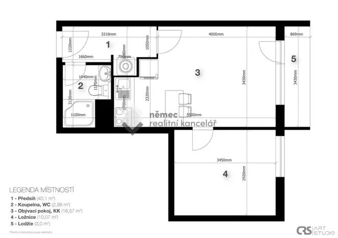 Prodej bytu 2+kk, Jičín, Sokolovská, 40 m2