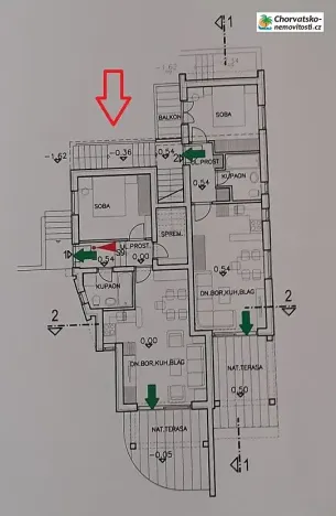 Prodej bytu 2+kk, Lun, Chorvatsko, 70 m2