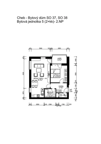 Prodej bytu 2+kk, Cheb, K Pomezí, 55 m2
