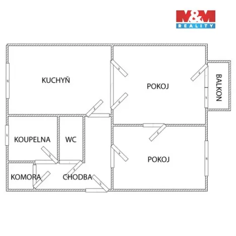 Pronájem bytu 2+1, Most, Konstantina Biebla, 54 m2