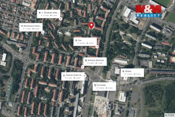 Pronájem bytu 2+1, Most, Konstantina Biebla, 54 m2