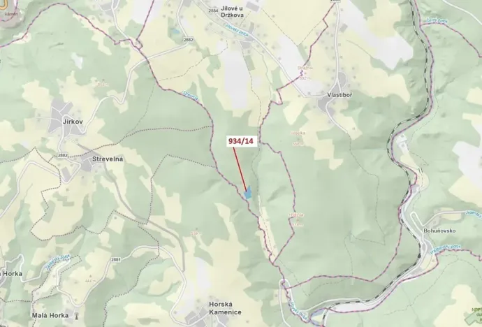 Dražba lesa, Jílové u Držkova, 5751 m2