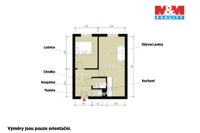 Prodej bytu 2+kk, Žebrák, Sídliště, 39 m2