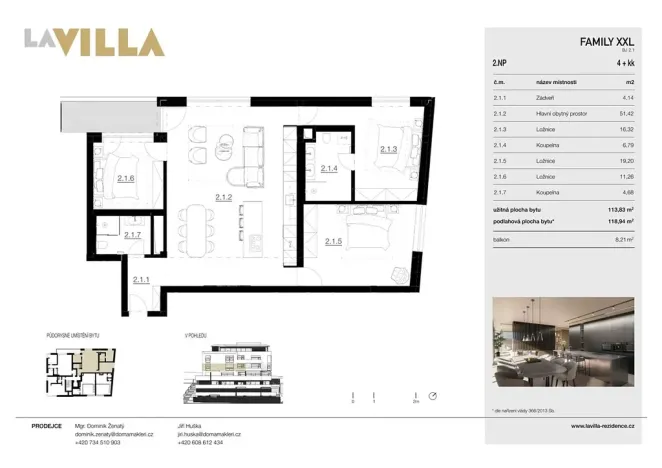 Prodej bytu 4+kk, Luhačovice, Zatloukalova, 118 m2