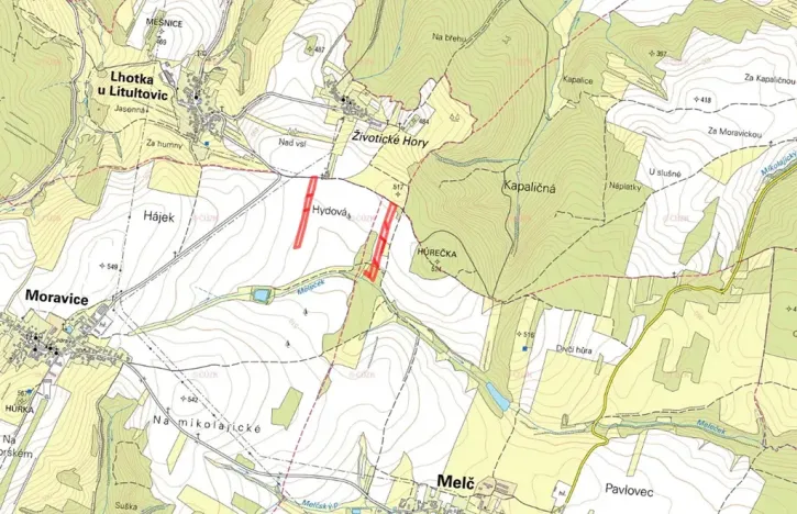 Prodej pole, Melč, 30654 m2