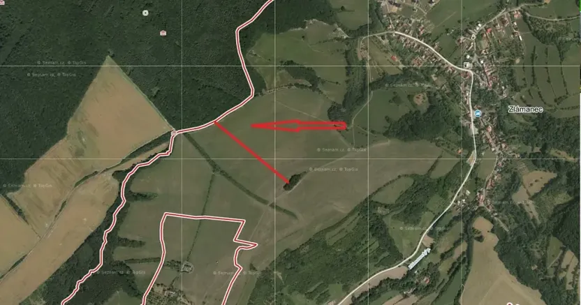 Prodej louky, Zlámanec, 3575 m2