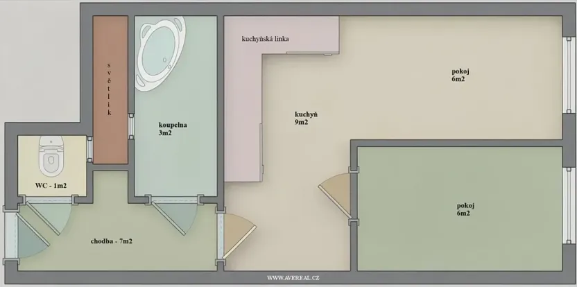 Pronájem bytu 1+1, Praha - Podolí, Nedvědovo náměstí, 32 m2
