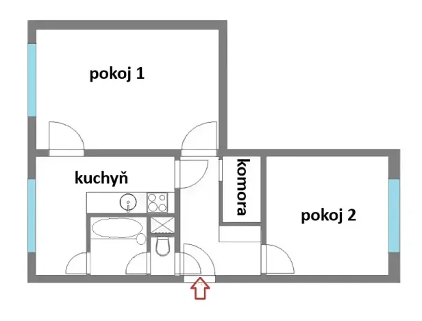 Pronájem bytu 2+1, Ústí nad Labem, Svojsíkova, 49 m2