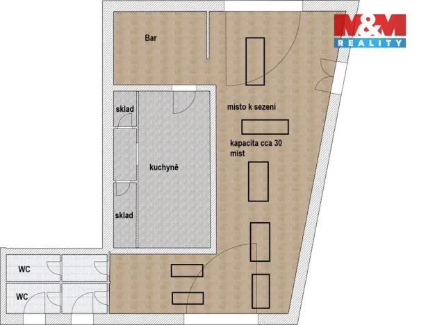 Pronájem restaurace, Praha - Libeň, Karla Hlaváčka, 85 m2