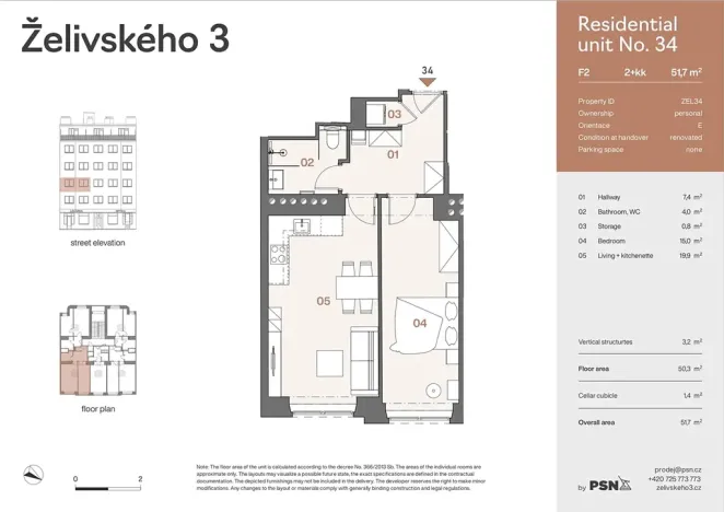 Prodej bytu 2+kk, Praha - Žižkov, Jana Želivského, 47 m2