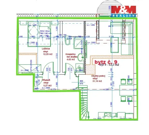 Pronájem bytu 2+kk, Mariánské Lázně - Úšovice, Palackého, 53 m2