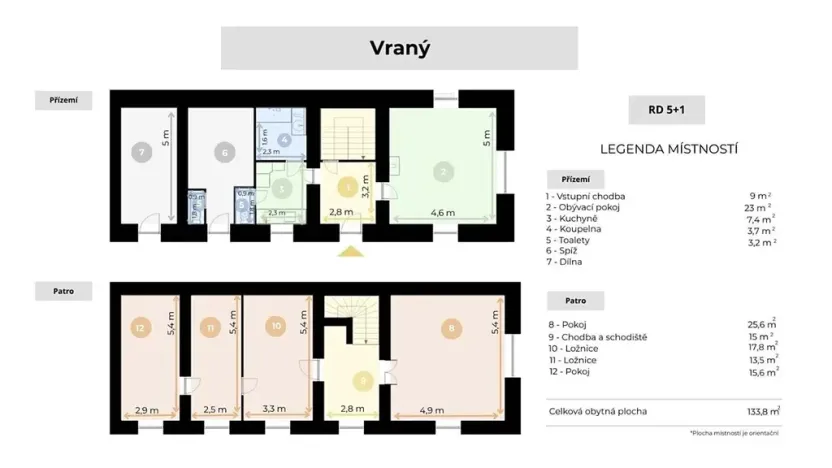 Prodej rodinného domu, Vraný, 133 m2